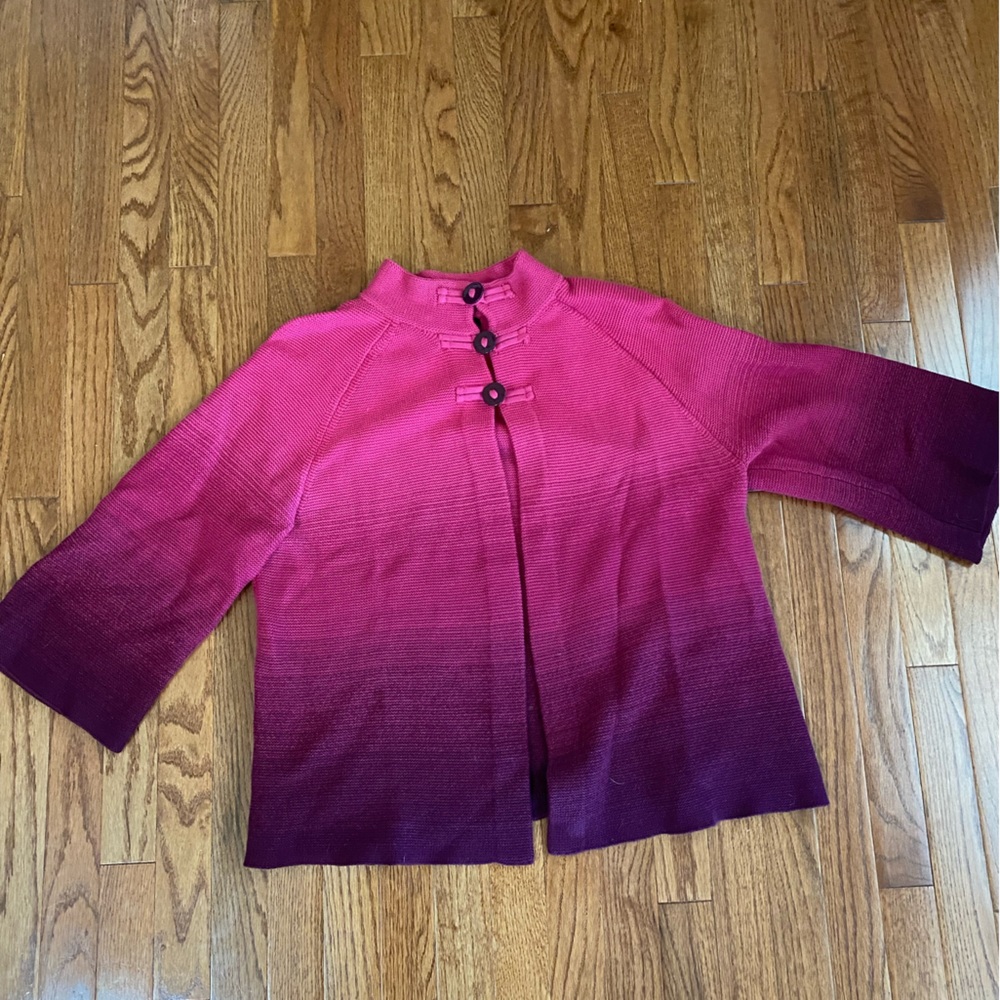 Jones Wear pink burgundy ombré cardigan